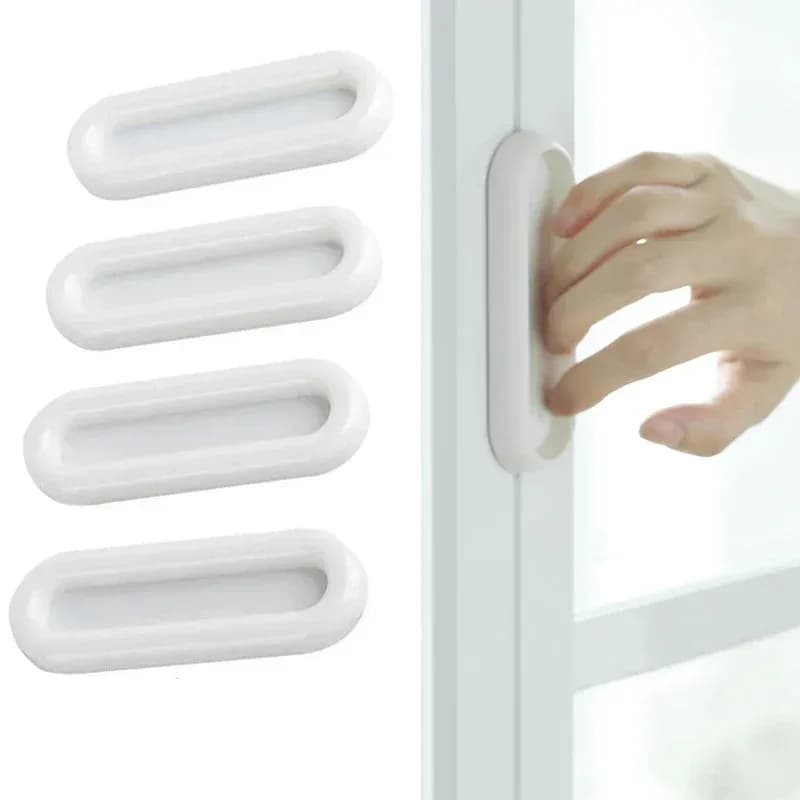 Set di 4 Maniglie Adesive Ovali per Porte Interne, Finestre in Vetro, Armadi e Cassetti, Antiscivolo, Ausiliarie 2030
