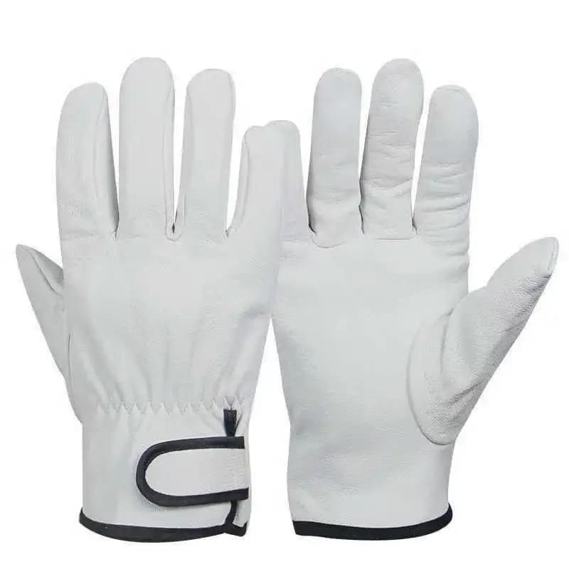 1 paio di guanti da lavoro in pelle di pecora, guanti da lavoro per saldatura, protezione di sicurezza, giardinaggio, sport, guida di motociclette, guanti resistenti all'usura