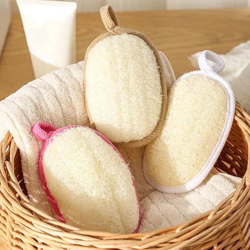 Spugna di luffa naturale ecologica da 1 pezzo - Morbido scrubber da bagno esfoliante | Strumento per la pulizia della doccia unisex per la salute della pelle