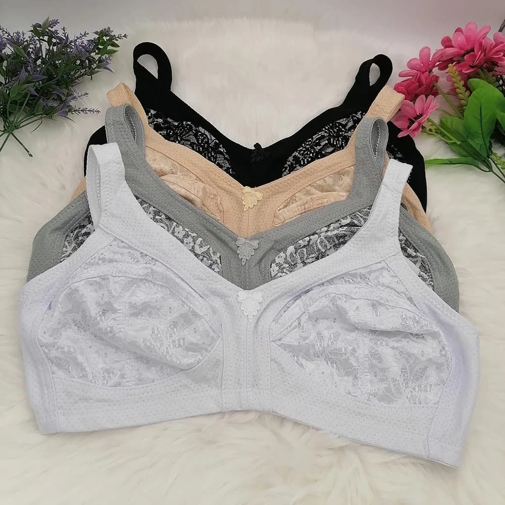 Women's Bra Cup Big CDEFG Embroidery Lace Bras push up thin bras Underwear lingerie sexy wireless Top plus size 90-125 C29