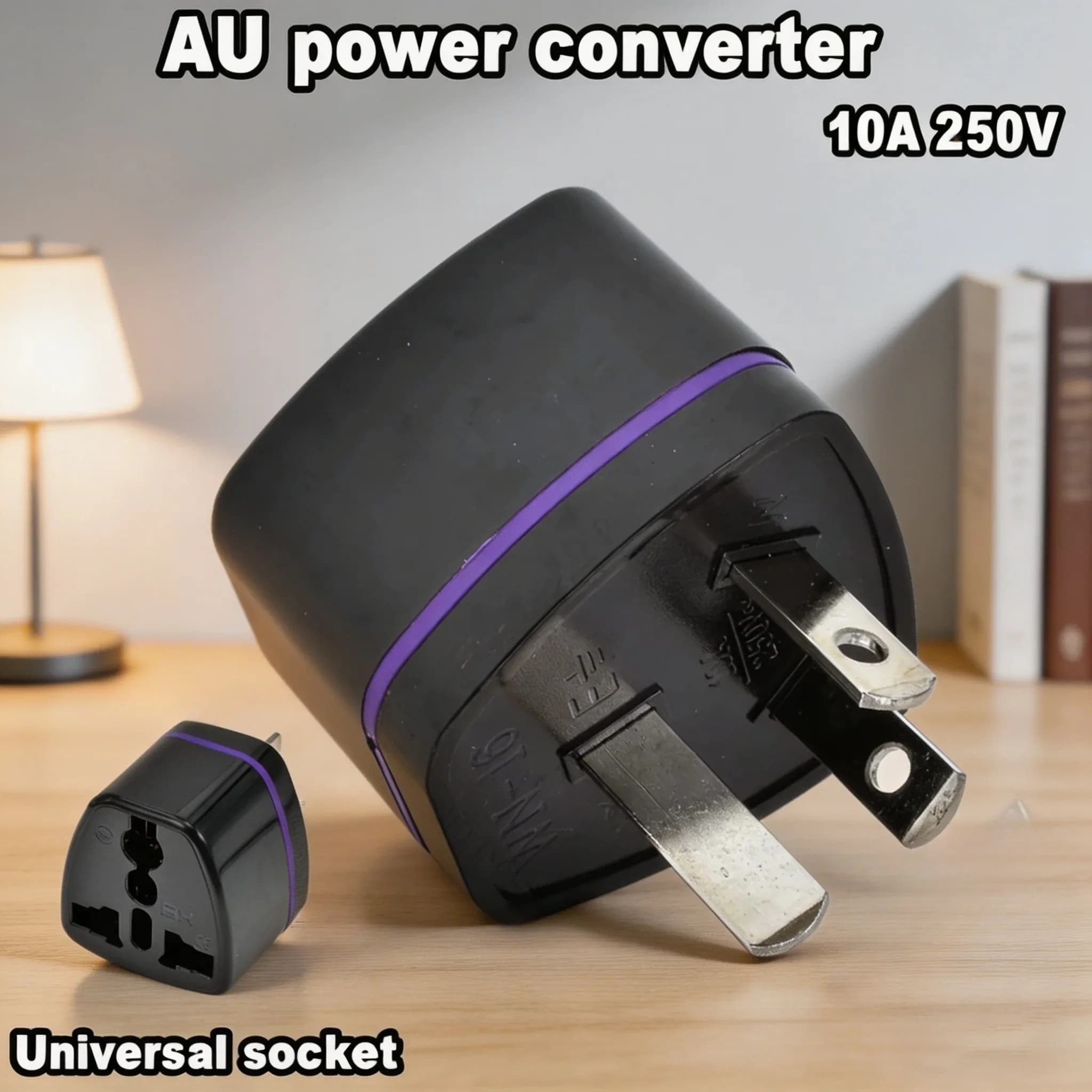 Universal EU US UK to AU Type I Travel Plug Adapter, 250V Power Converter for Australia New Zealand Argentina China
