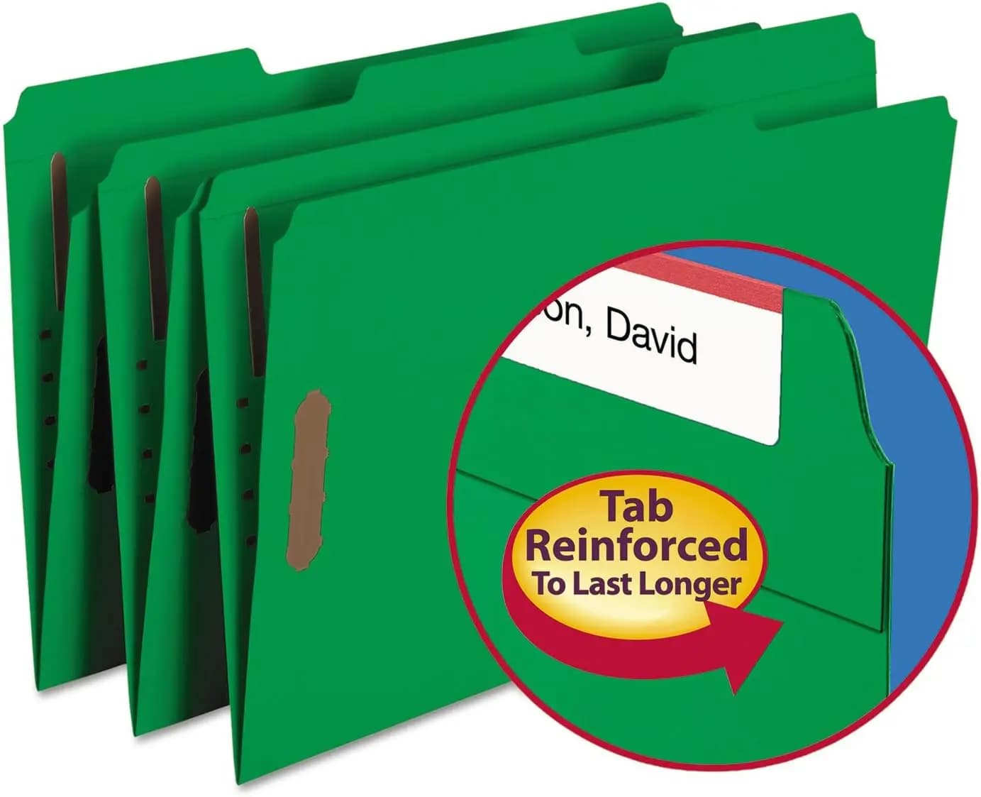 Cartelle di file con chiusura di dimensioni legali, 2 elementi di fissaggio, linguette rinforzate, verde, confezione da 50 per l'organizzazione dell'ufficio