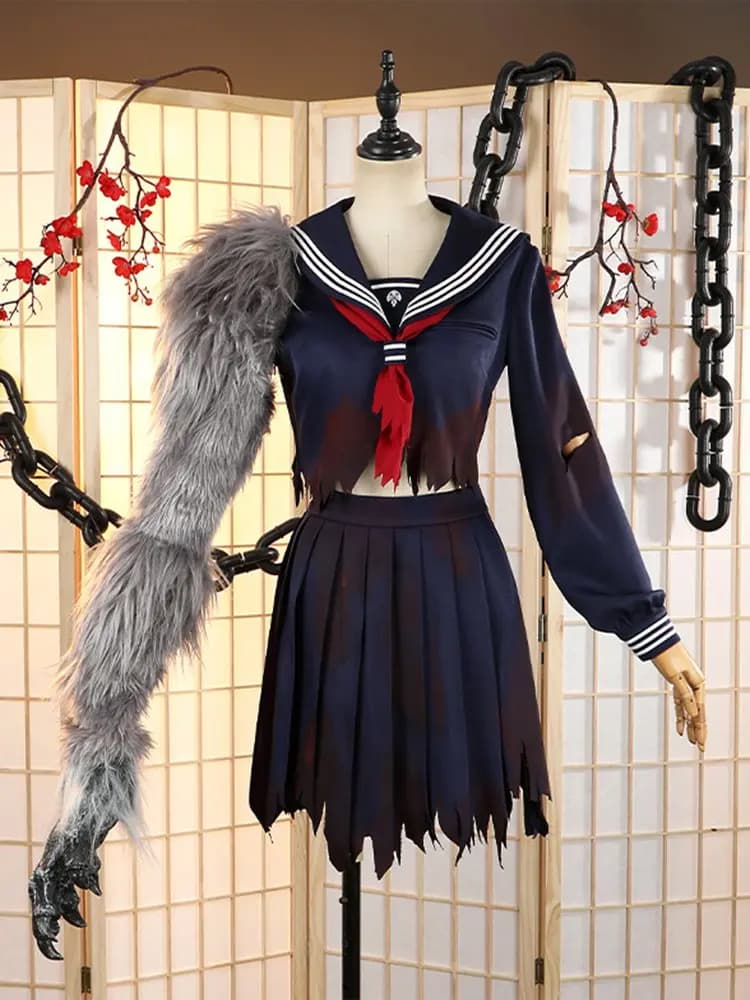 Game Cosplay Costumes Shimizu Hinako Cos Uniform Suits with Tattoo Sticker Hallowen Party Cosplay Clothes Outfit