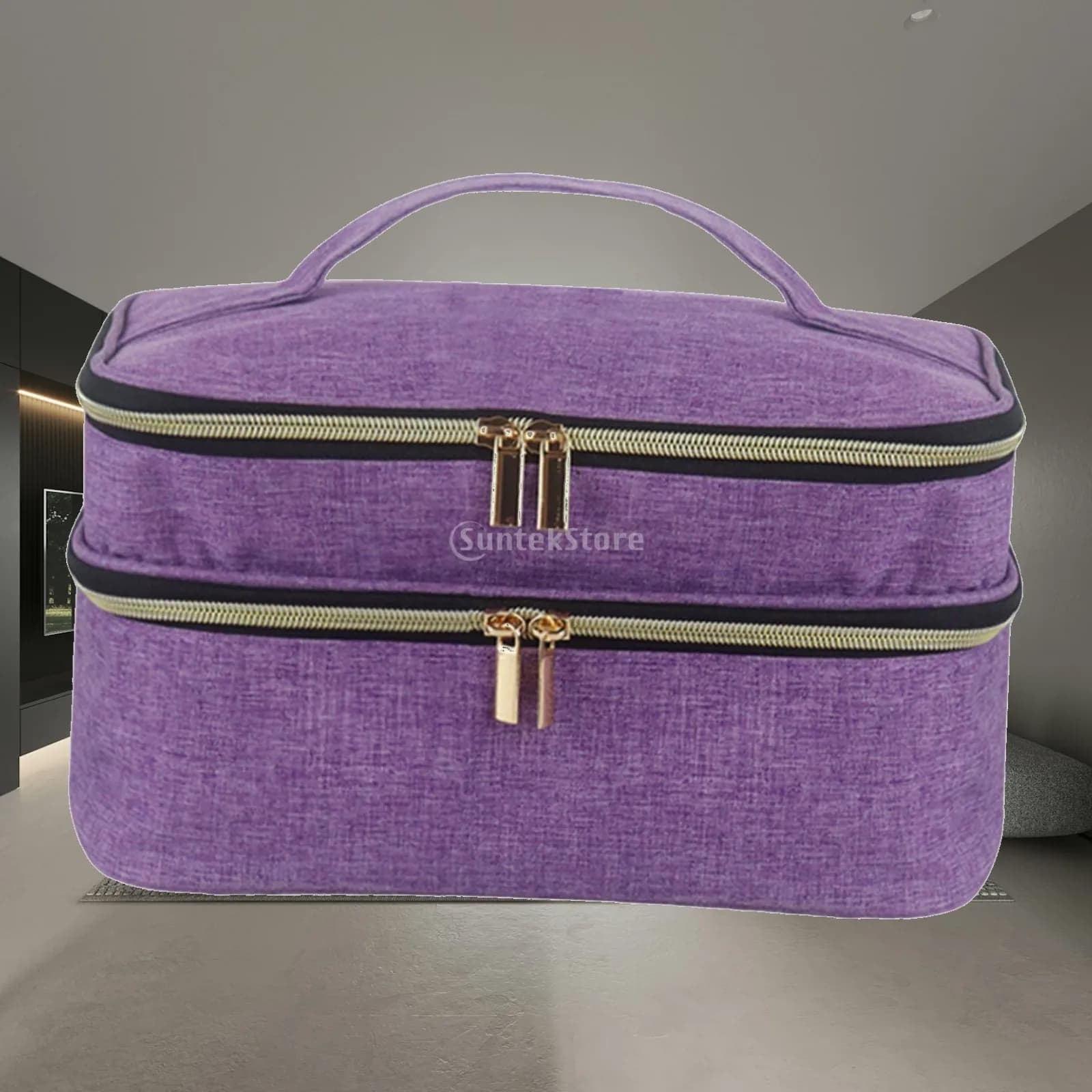 Sewing Supplies Storage Bag Double Layer Sewing Kits Carrying Bag Portable Polyester Case for Sewing Tools Buttons Clips