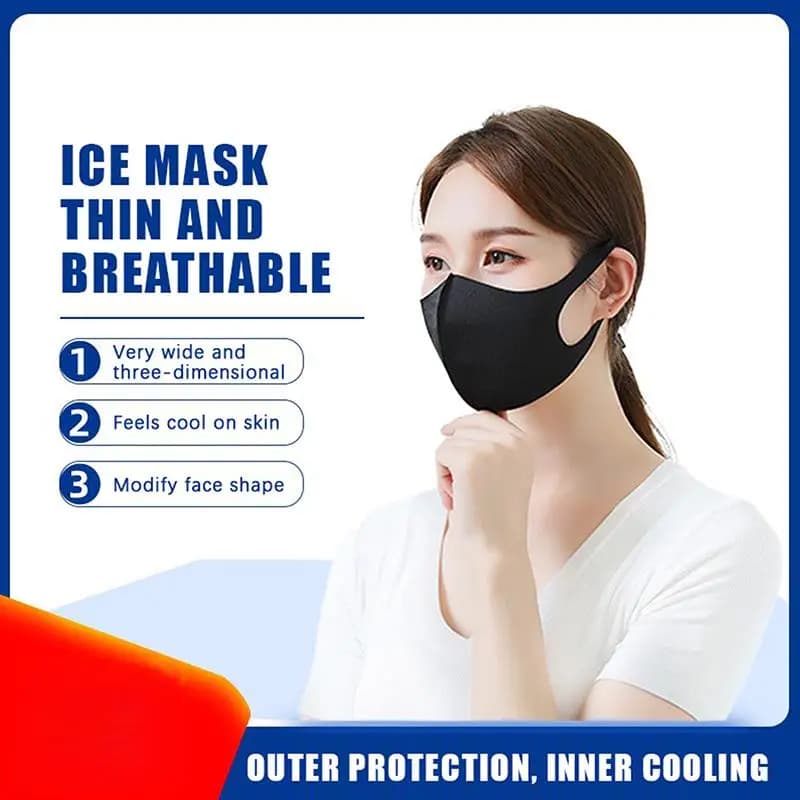 10Pcs Ice Silk Mask Spring And Summer Dustproof Washable Reusable Face Mask Unisex Adult/Mask Outdoor Travel Protection