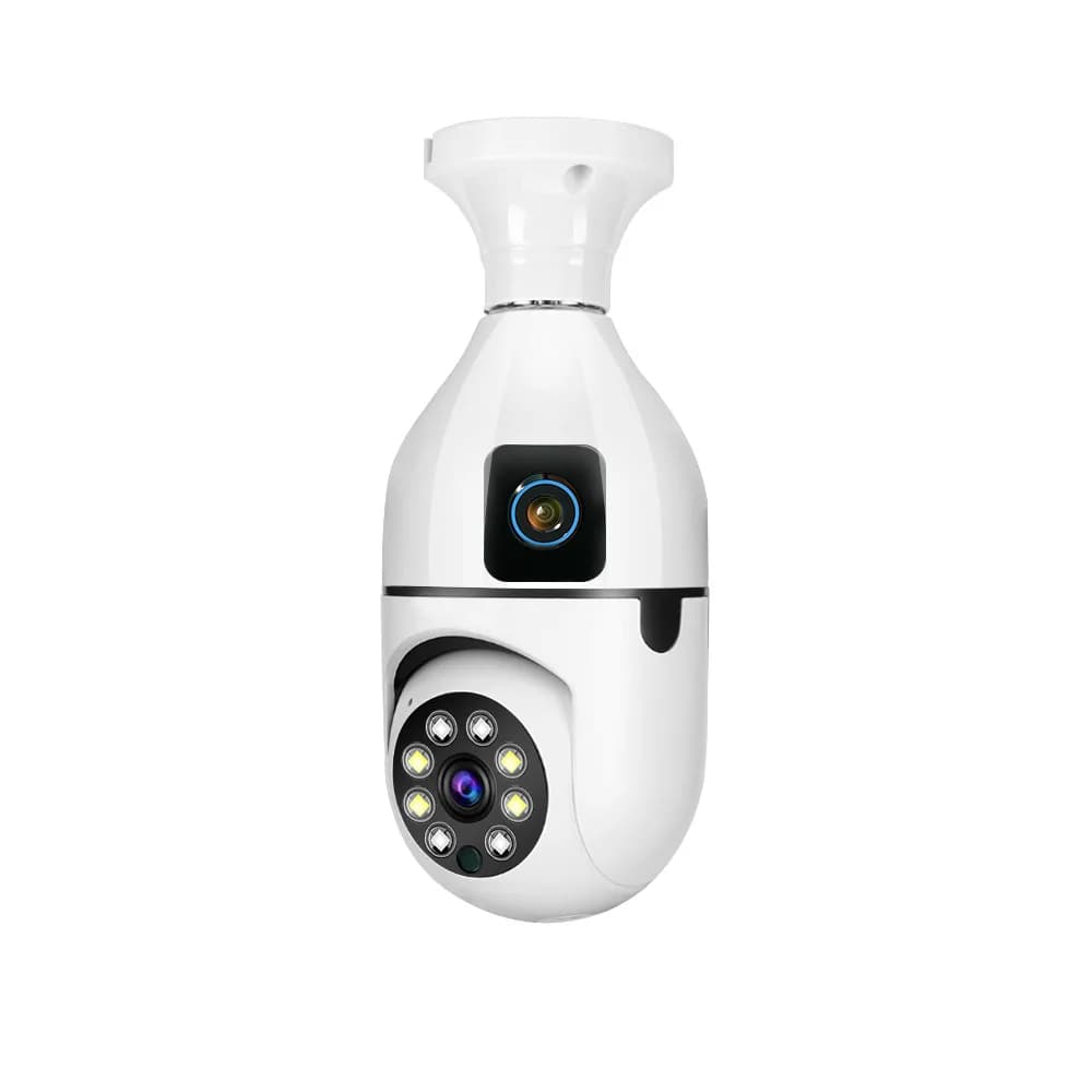 Telecamera per baby monitor a doppio schermo Gun Ball con rilevamento del movimento, conversazione bidirezionale, archiviazione da 128 GB, 355 ° Rotazione, V380 Pro