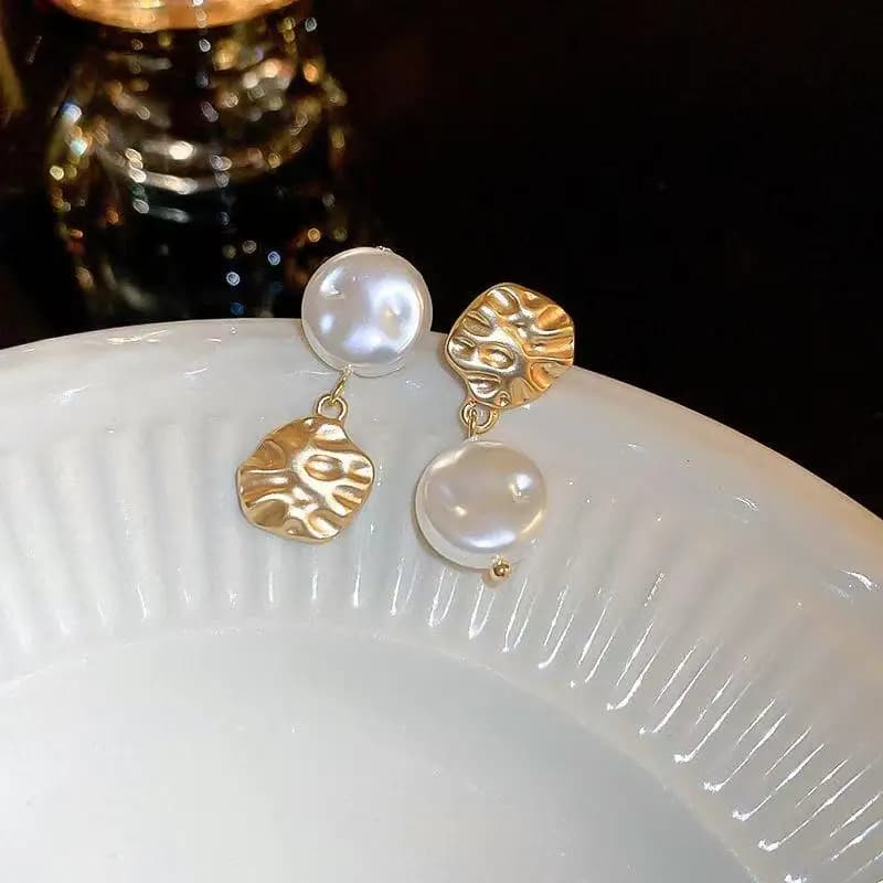 Nuovi Orecchini Pendenti Chic con Perle Barocche Multiple, Forma Rotonda, Quadrata e Geometrica per Donne, Gioielli Casual da Matrimonio in Lega Dorata