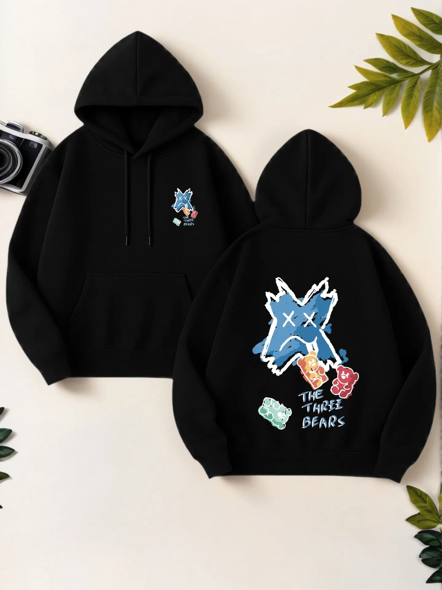 Felpa con cappuccio grafica da donna, stampa di cartoni animati, stile streetwear, tessuto morbido, abbigliamento casual quotidiano, per giovani uomini