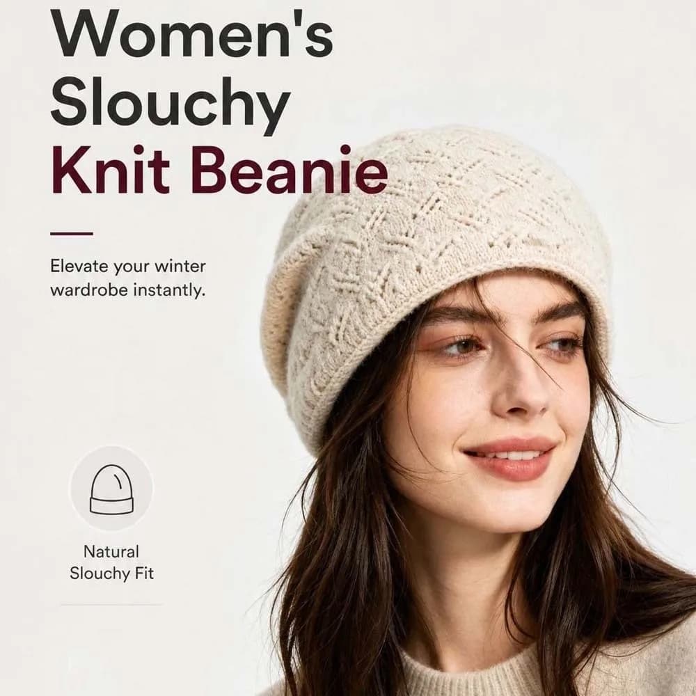 Loose Knitted Hat Elastic Slouchy Beanie Hat Thickened Soft Winter Knit Cap Breathable Flexible Thick Warm Bonnet Joggers