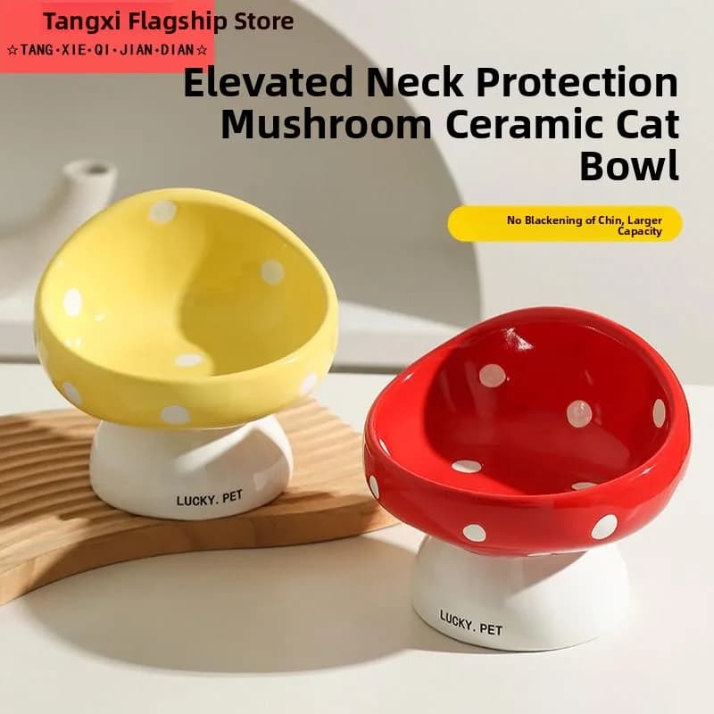 Ceramic Bowl Large Diameter Sloped Dog Bowl Pet Supplies Anti-Flip Water Bowl Specialty Food Bowl Pet Accessories