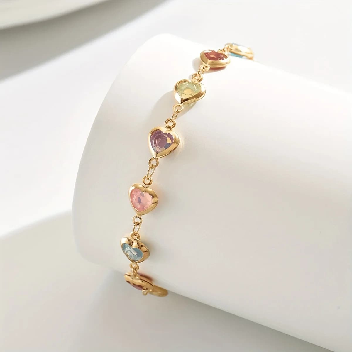 Fashion love simple daily golden stainless steel bracelet