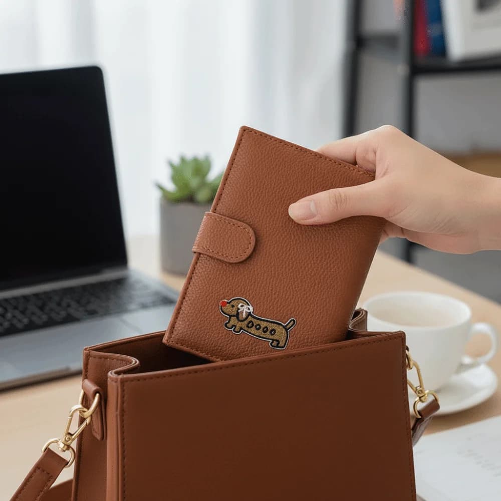 Creative Card Holder PU Passport Bag Ticket Holder Airplane Check-in Fold Purse Card Case Multifunctional Storage Card Bag Women