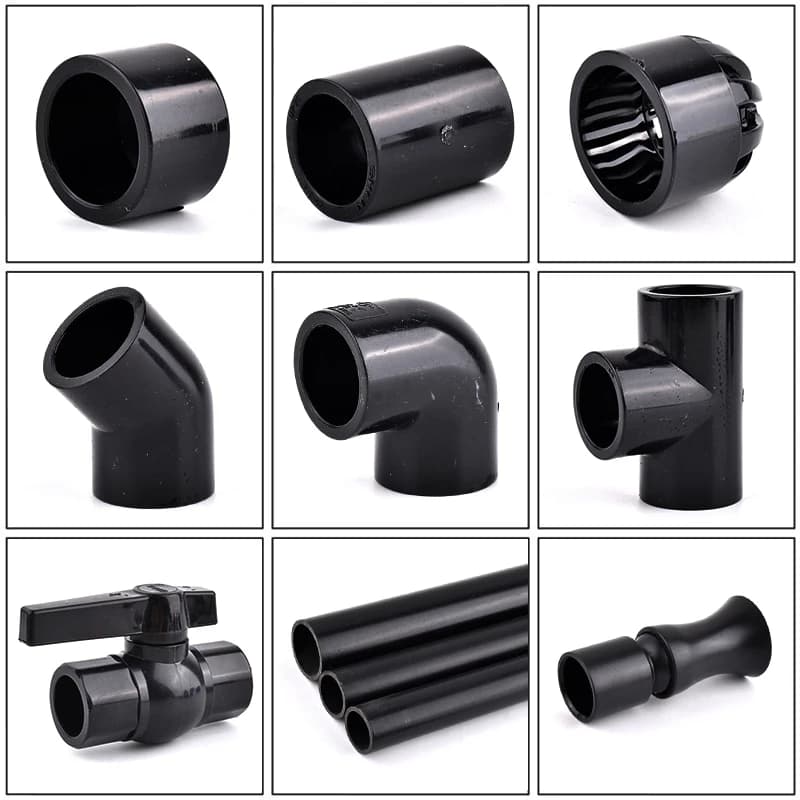 Black PVC Pipe Connector 20~50mm Elbow Joint Water Tank for Aquarium Water Supply Connectors for Drainage Terminal Cap Fittings for Watering DIY