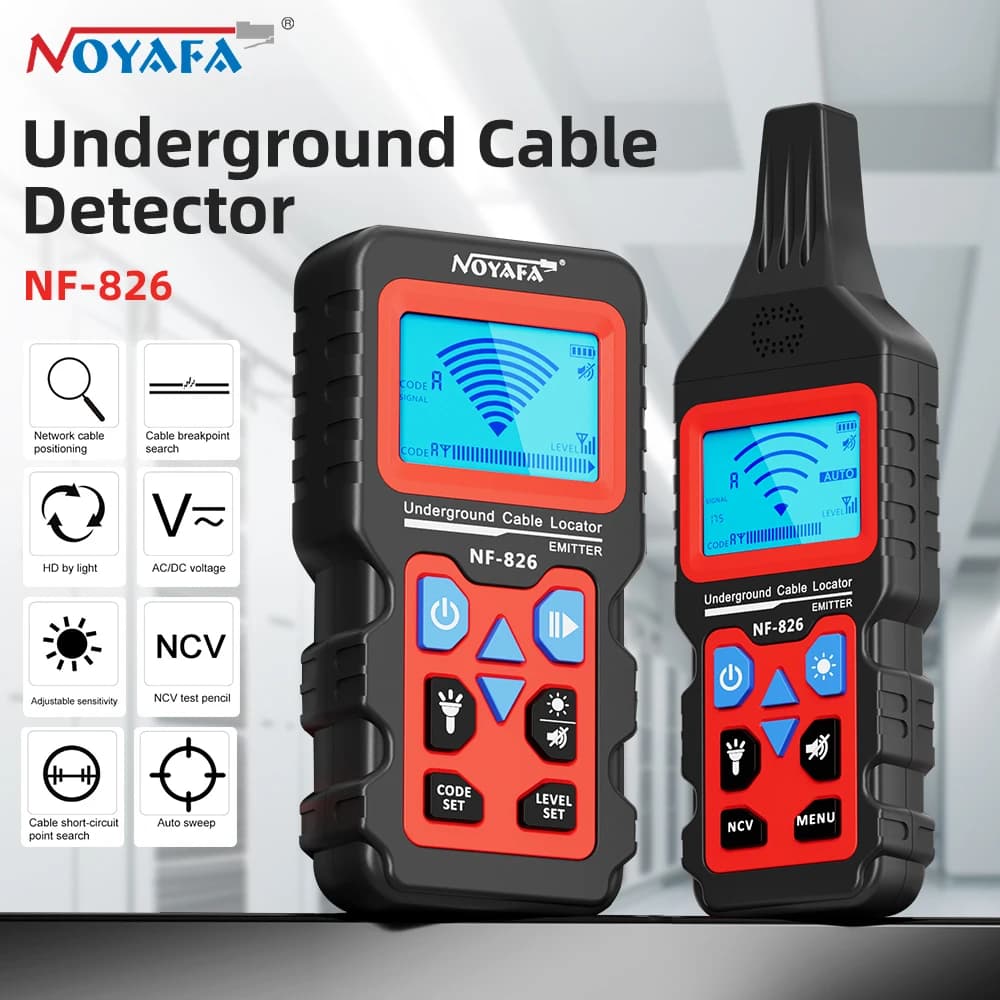 Noyafa NF-826 Localizzatore di cavi Localizzatore di cavi telefonici portatili Rilevatore di tubi sotterranei Rilevatore di cavi professionale
