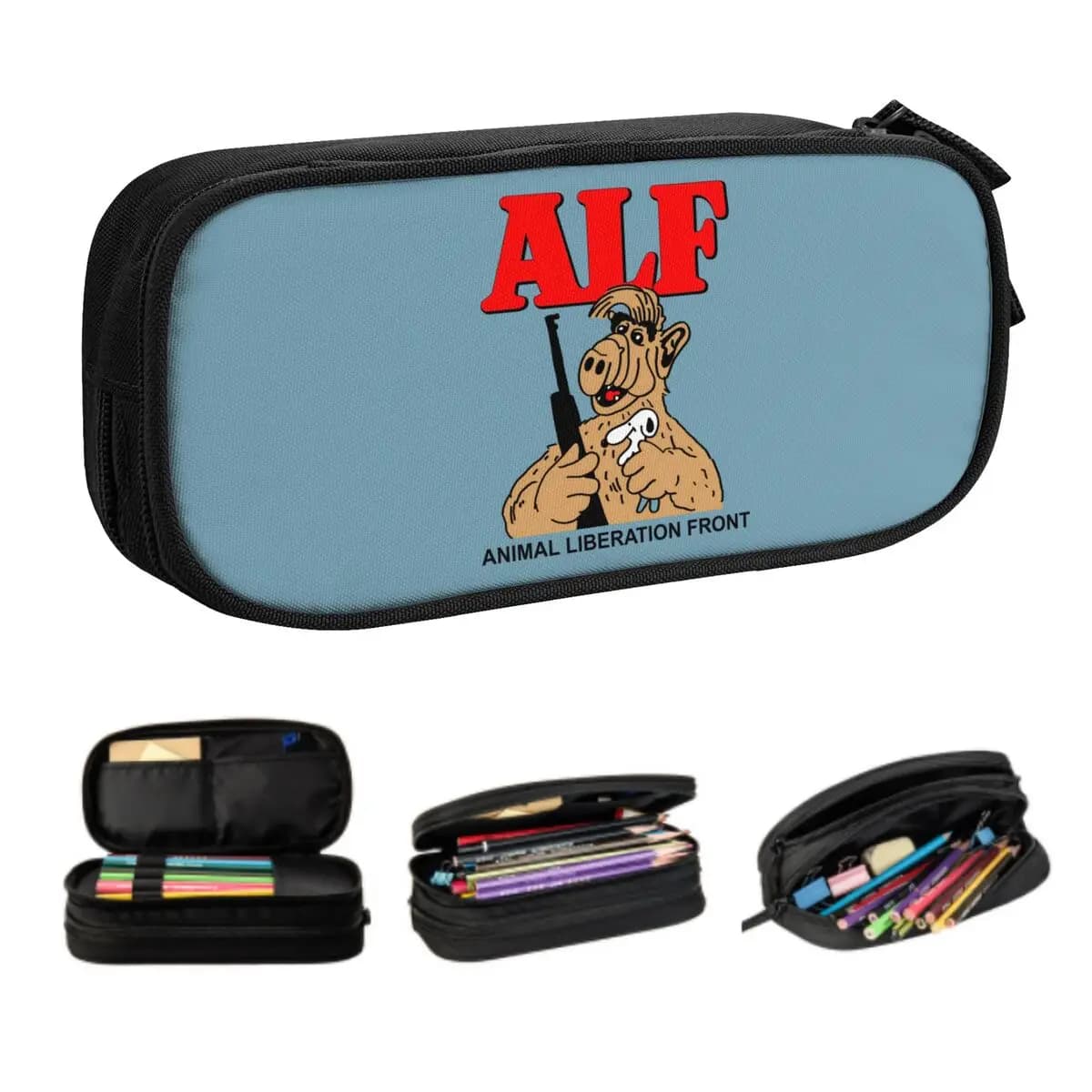 Astuccio personalizzato Alien Life Form ALF carino per ragazze e ragazzi, grande astuccio per matite, cancelleria per studenti