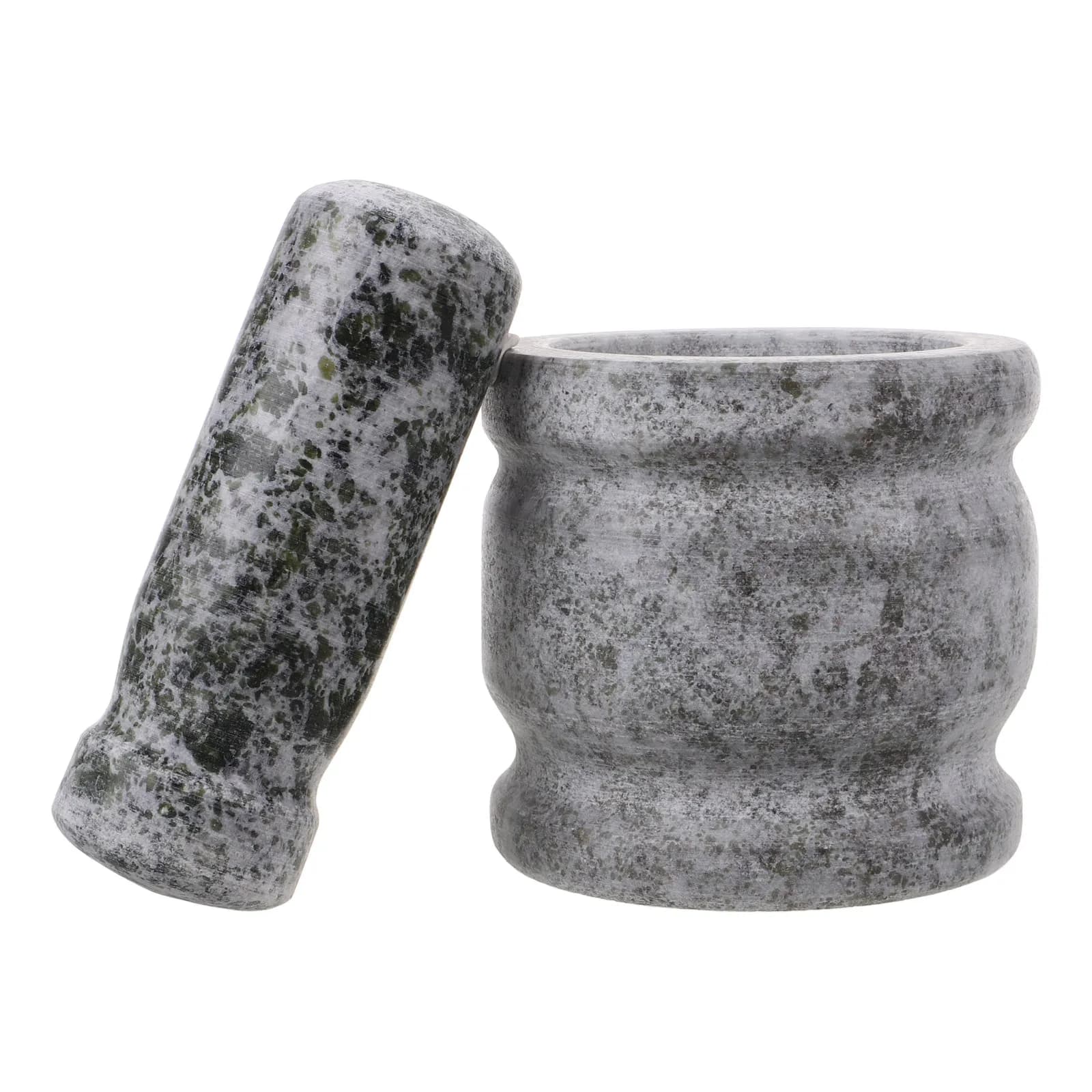 1Set Stone Mortar and Pestle Set Natural Basalt Grinding Bowl for Garlic Ginger Spices Pills Seasoning Medicine Crush Pot