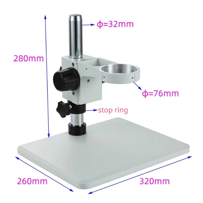 Accessori per Base per microscopio supporto per messa a fuoco colonna di supporto per staffa girevole regolabile per microscopio Stereo trinoculare binoculare