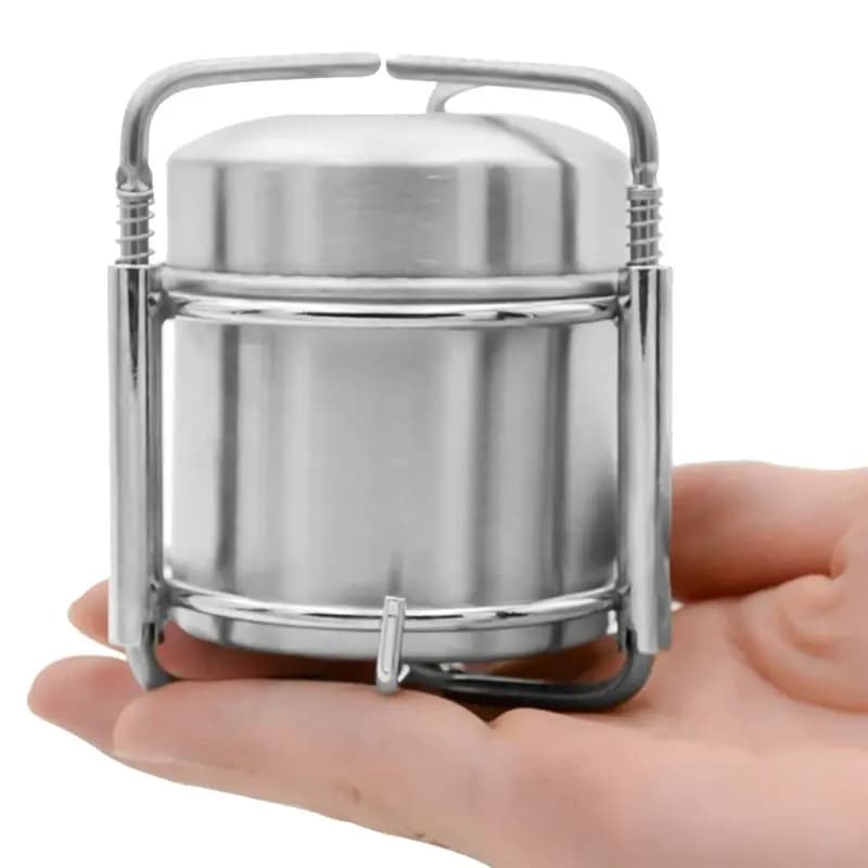 Camping Picnic Alcohol Stove Camping Furnace Outdoor Stainless Steel Liquid Alcohol Stove Portable Liquid Burner-A00E