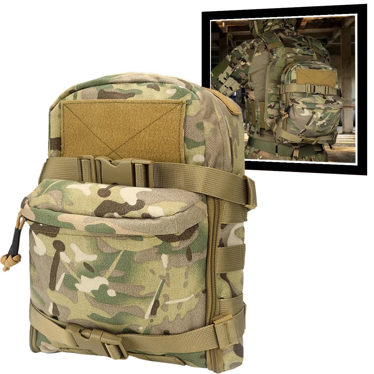 Moisturizing Tactical Backpack MOLLE Moisturizing Backpack for Light Moisturizing 1000D Water Door for Vest Molles for 3 Liter Water Vesicles