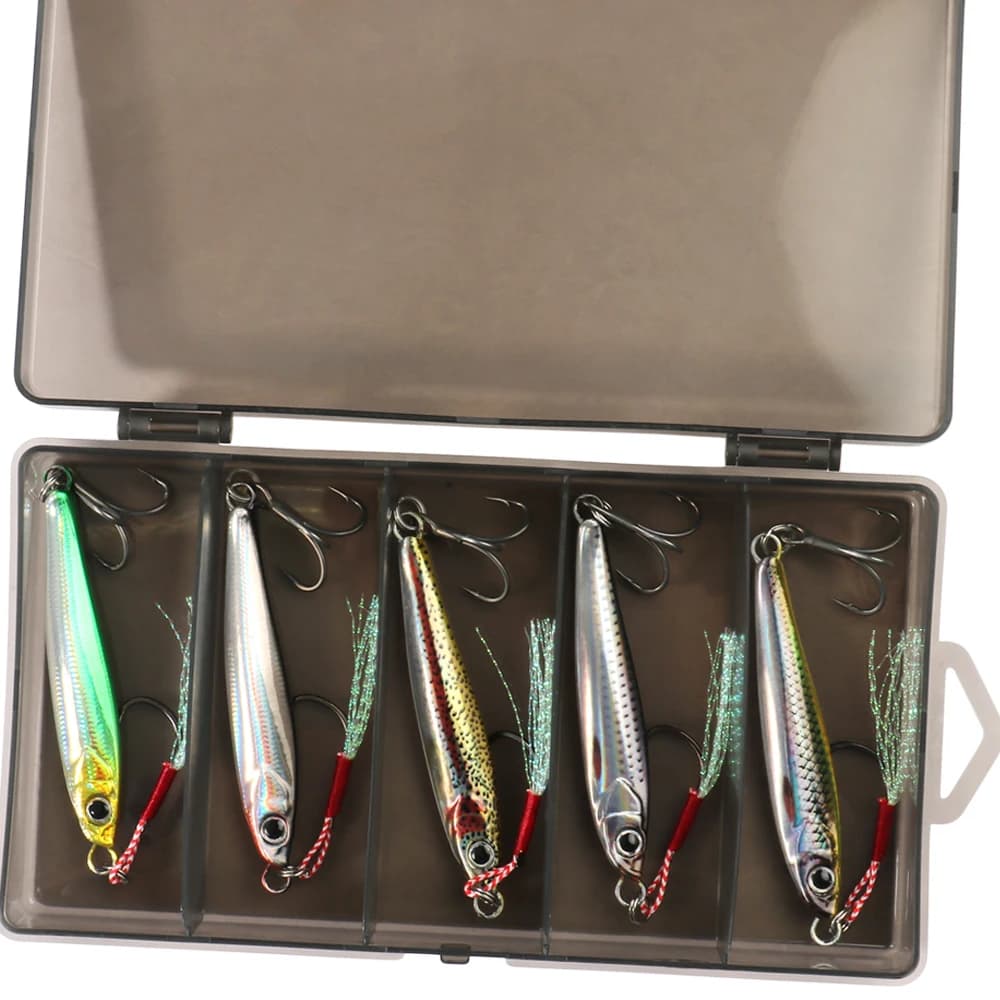 GOBAIT Lure Kit 7g 10g 20g 30g 40g Metal Jig Spoon VIB Sinking Pencil Fishing Tackle Box Teflon Hook Pesca Swimbait 1-5PCS Baits