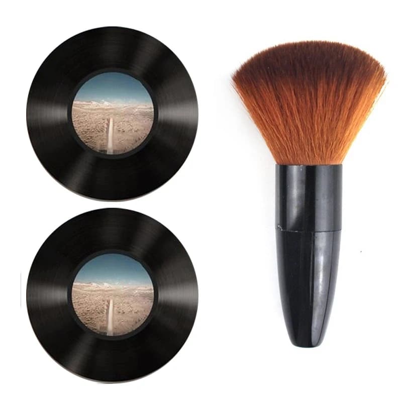 Antistatic Cleaning Brush Vinyl Discs, Remove Portable Powder for LP, CD, Keyboards, Photo Objectives