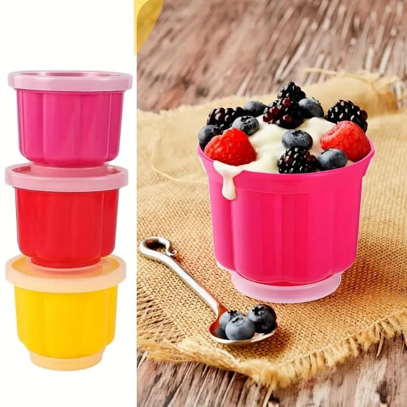 Stampi da dessert in plastica riutilizzabili con coperchi impilabili per gelatina, gelato, crema, budino, ideali per la cucina domestica