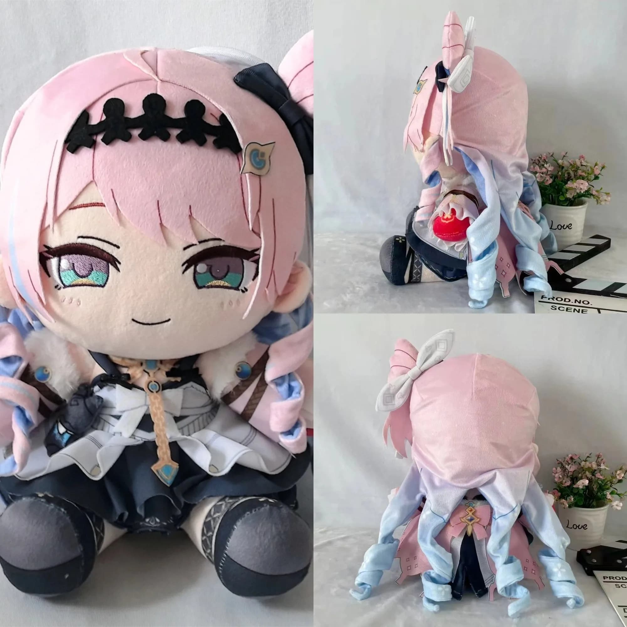 Anime Wuthering Waves Denia Cosplay Pupazzo Personaggio Cartone Animato Cuscino da Abbraccio Mascotte in Posizione Seduta 30cm