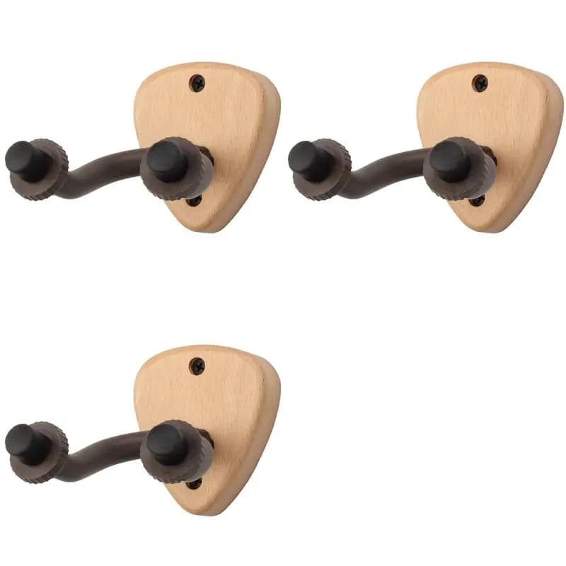 ABLB-3X Wall Mount Guitar Hanger Hook Wood Base Banjo Bass Acoustic Electric Guitar Neck Holder Stand With Picks Slot,A