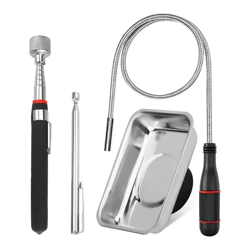 ABFU-4-Piece Telescoping Magnetic Pickup Tools Set: 31In Portable Magnetic Pickup Stick, 25In Pen-Style Magnetic Pickup Tool