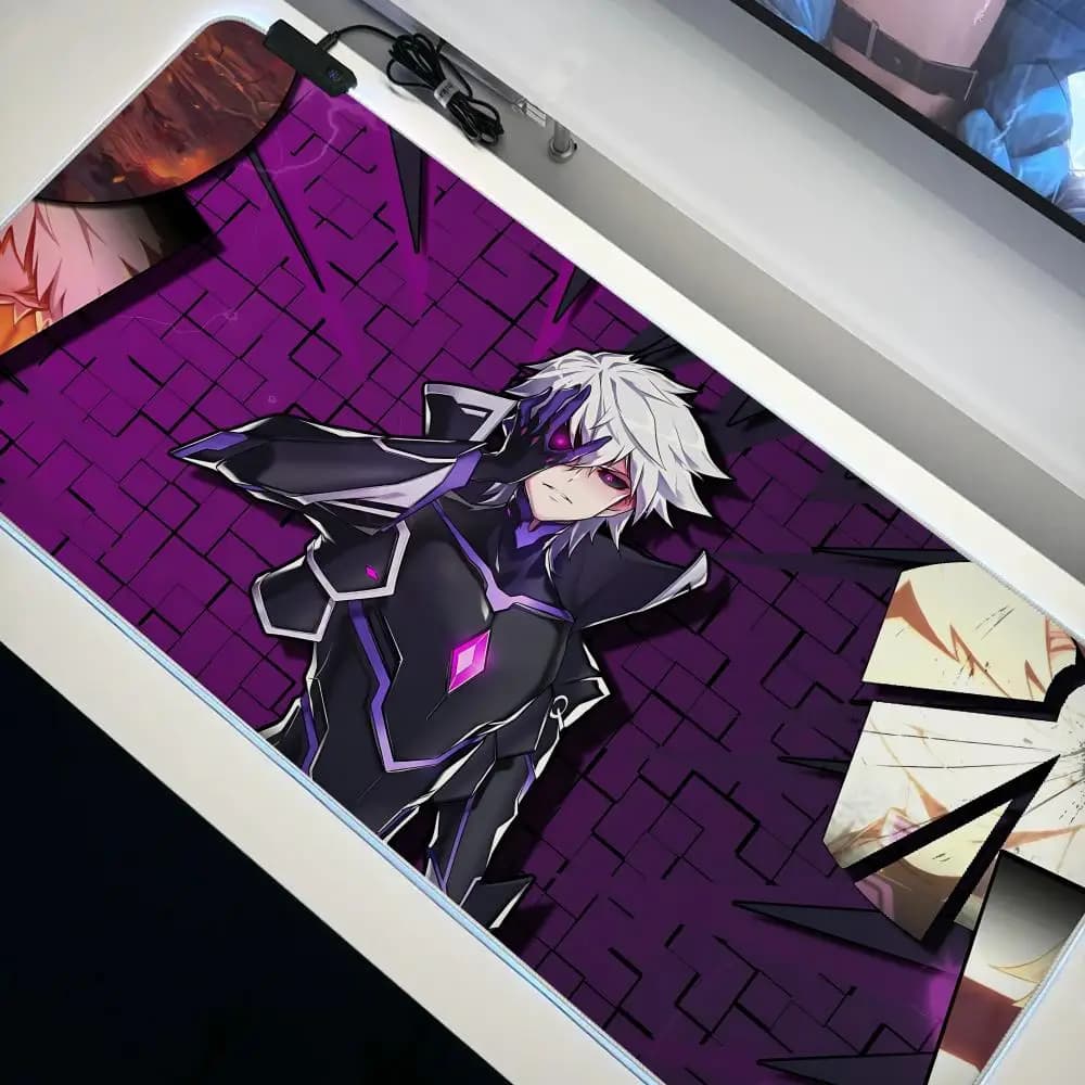 Elsword Mouse Pad Anime Gaming RGB Mouse Pad LED Table Pads Backlit Rubber Desktop Desk Mats XXL
