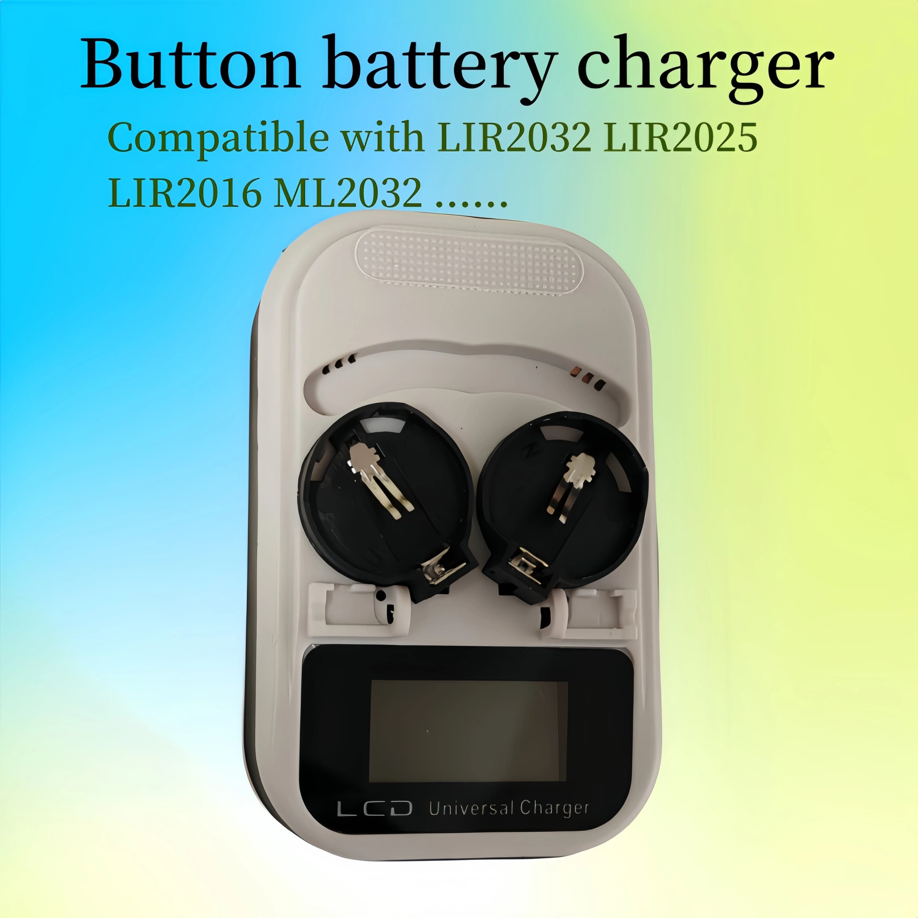 Caricabatteria a bottone, ricaricabile LIR2032 LIR2025 LIR2016, sostituzione della batteria monouso CR2032 CR2025 CR2016