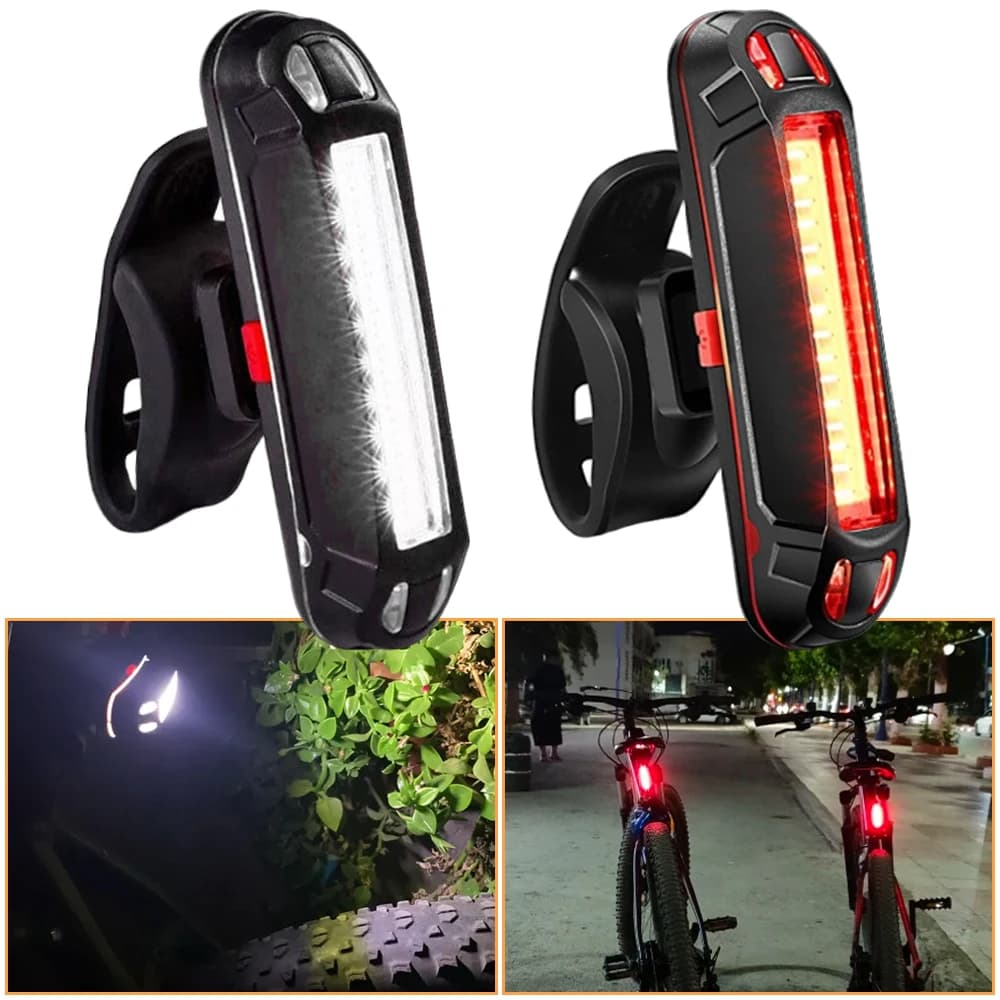 Fanale posteriore a LED per bicicletta impermeabile USB ricaricabile MTB Bike LED luce posteriore lampada di avvertimento di sicurezza luce posteriore per bicicletta lampeggiante notturna
