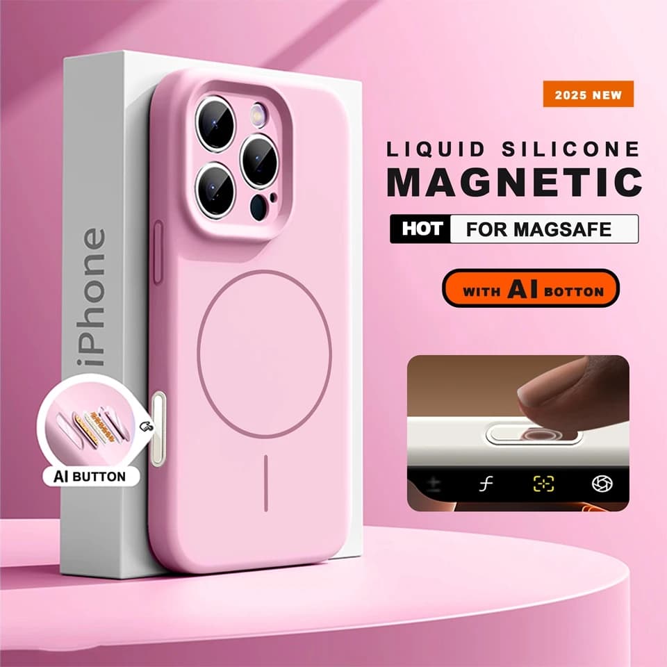 Matte Liduid Silicone Official Magnetic Phone Case For iPhone 15 14 16 Plus 12 13 16 Pro Max Magsafe Charge Protector Soft Cover