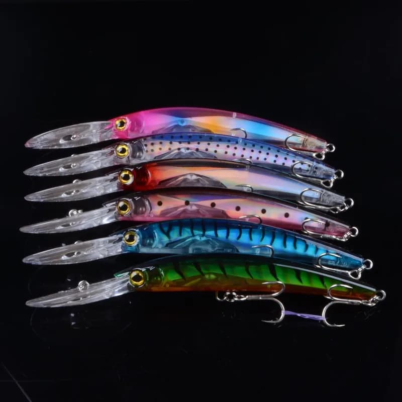 1 pz Laser Minnow 17cm/24g Spinning Lure - Esca Affondante con Perline Sonore e Amo con Scanalatura per il Sangue, Attrezzatura da Pesca