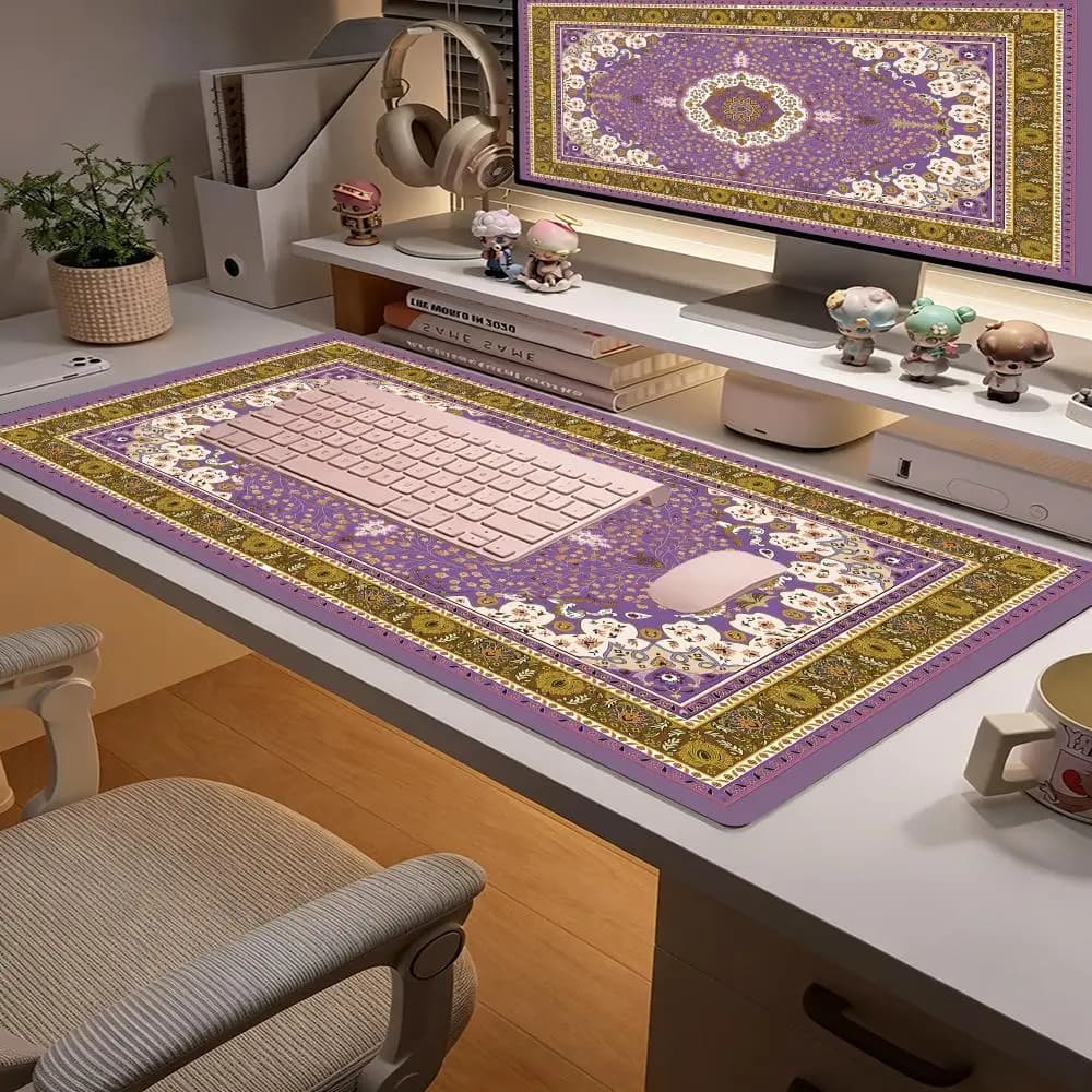 Tappetino per Mouse XXL con Motivo Sakura Giapponese, Antiscivolo in Gomma, per Computer, Ufficio e Giochi, Tappetino Lungo per Scrivania