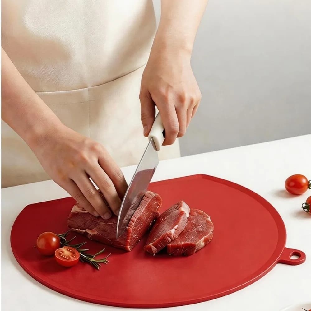 Tagliere in TPU Antimuffa, Tagliere Semicircolare Bifacciale in TPU, Antiscivolo, Sicuro per Alimenti, Blocco da Cucina per Tagliare