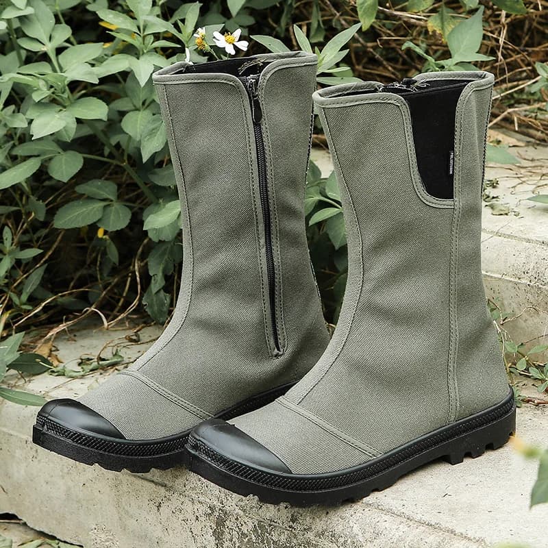2026Men's Boots Fashion High Top Casual Sneakers Outdoor Non Slip Hiking Boots Classic Breathable Canvas Boots Botas Para Hombre