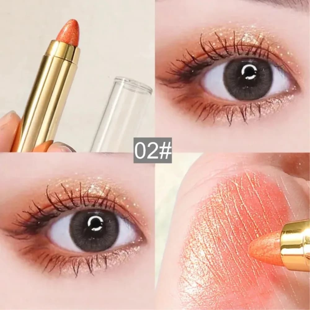 1Pcs Durable Double End Eye Shadow Stick Longlasting Glitter Eyeshadow Pencil Matte 6 Colors Lying Silkworm Pen Makeup Cosmetic
