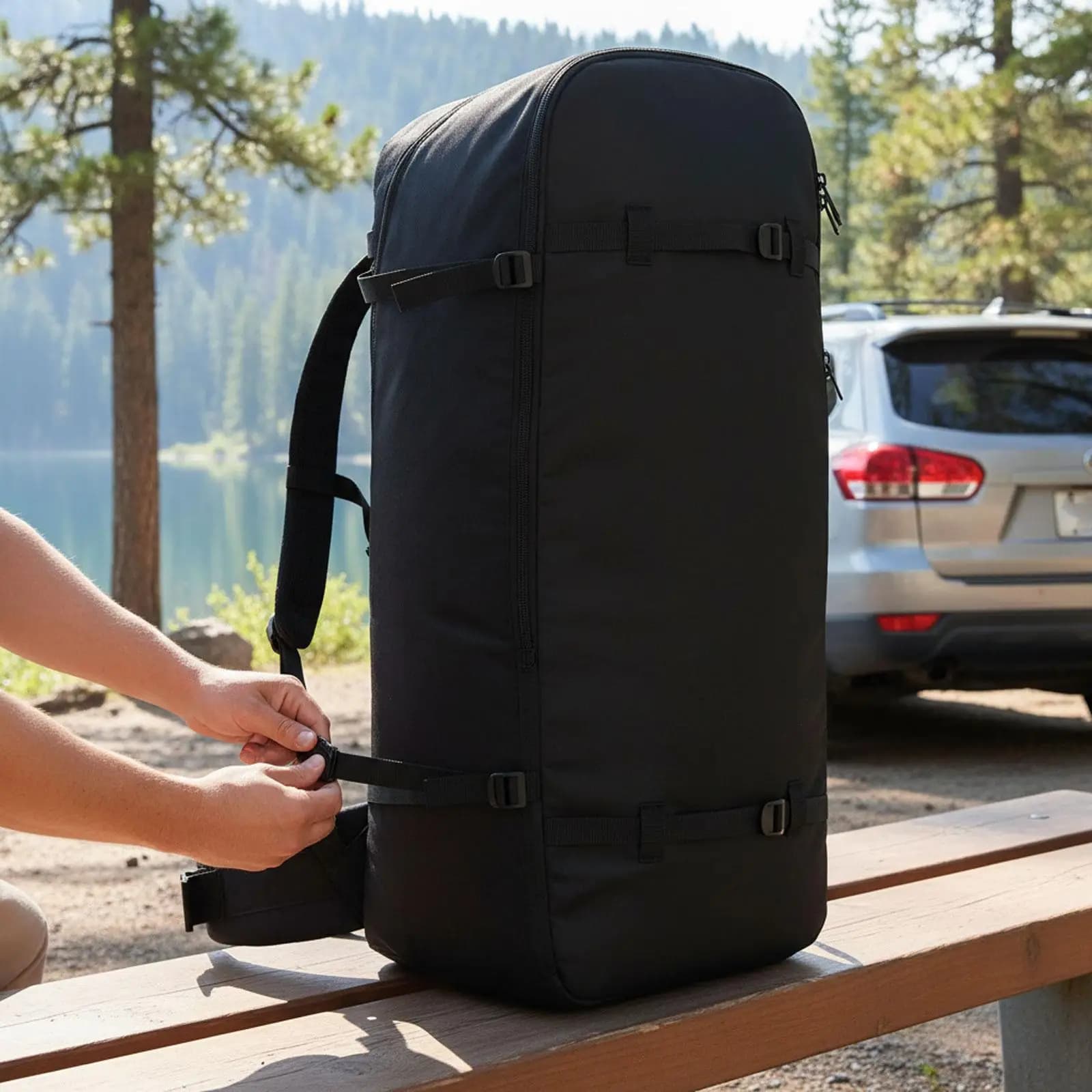 Borsa Regolabile per Paddleboard, Zaino Resistente per Tavola da Surf, Borsa con Cerniera per Pesca, Kayak e Touring