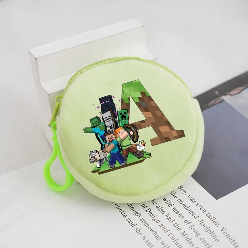 Portamonete Minecrafted, Regalo di Compleanno, Borsa Portasoldi per Ragazzi e Ragazze, Portachiavi, Custodia per Schede di Gioco Pixel, Mini Pochette, Borsa Portatile