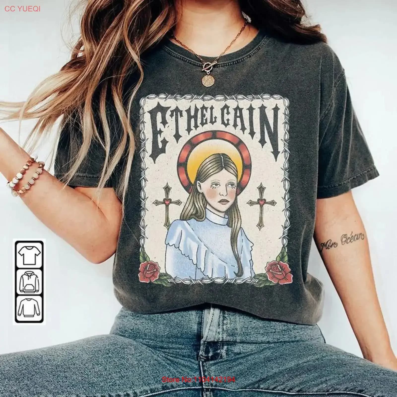 Ethel Cain Music T Shirt Preacher's Daughter Album Dark Heather vintage washed comfortable casual unisex soft graphics fashionable