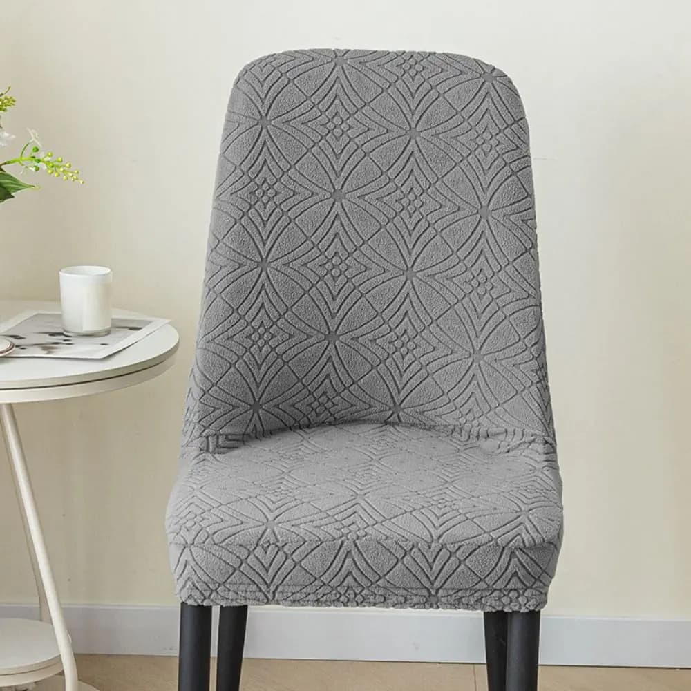Jacquard Dining Chair Cover Dustproof Elastic Soft Chair Seat Cover Slipcover Suitable For Dining Room Living Room Decor