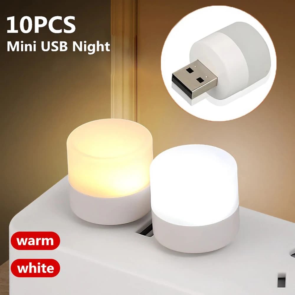 1/3/5/10 Pz USB Luce Notturna Bianco Caldo LED Plug-In Lampadina Portatile Ambiente Domestico Luce di Lettura a Risparmio Energetico luce notturna