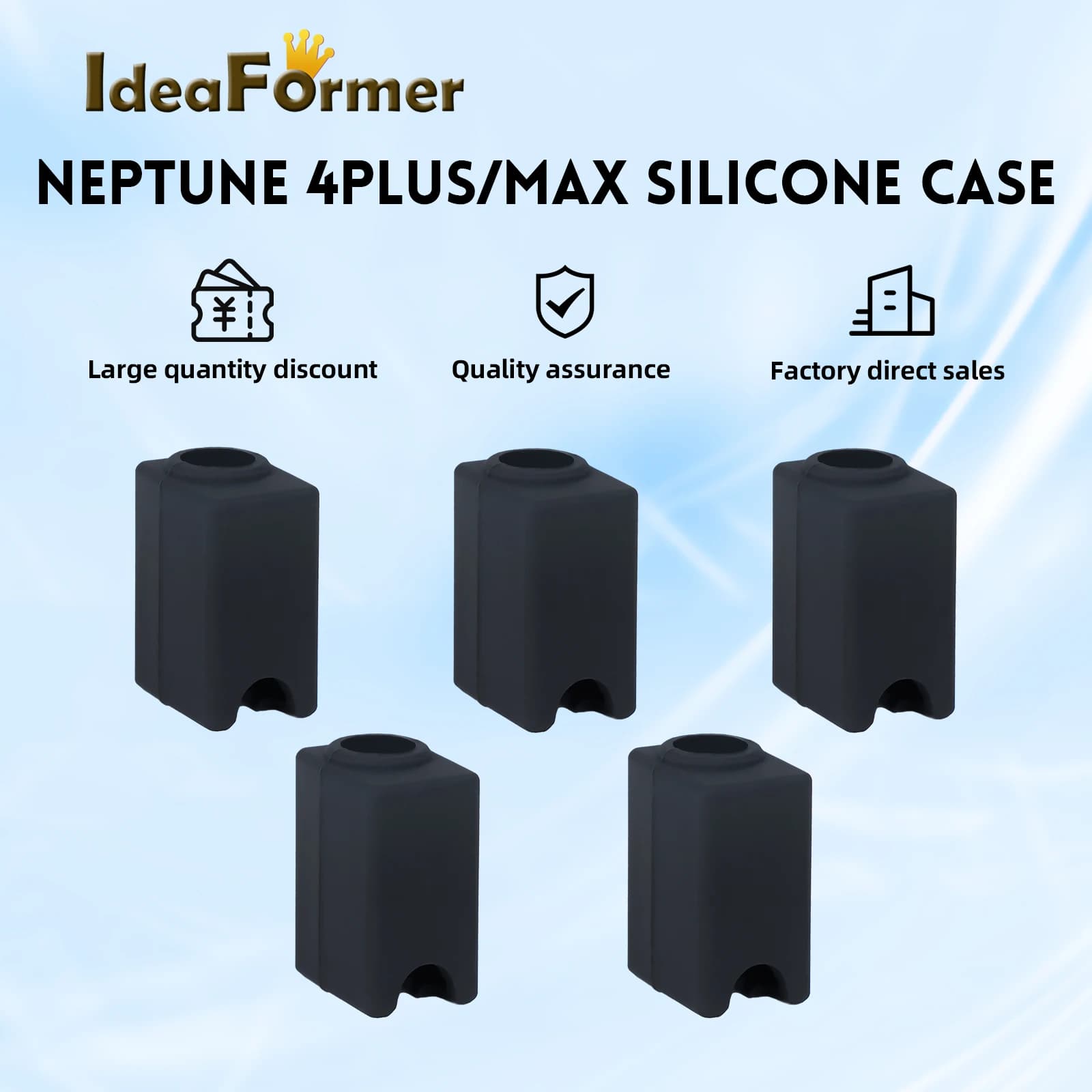 1/3/5 pezzi calzini in silicone per Elegoo Neptune 4 Plus/4 Max copertura del blocco riscaldatore Hotend isolamento termico custodia nera stampante 3D