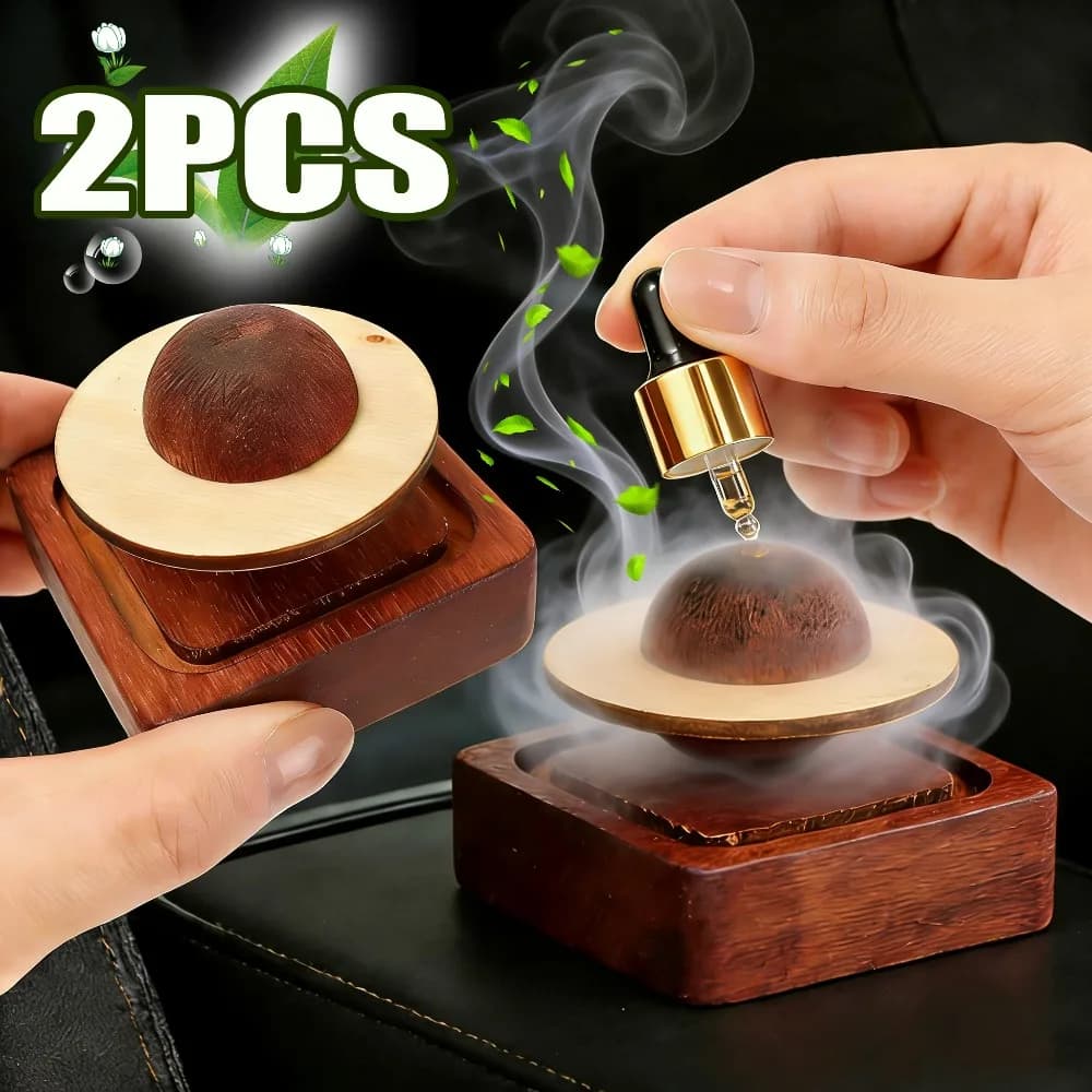 Diffusore di Profumo per Auto in Legno, Olio Essenziale, Aromaterapia, Ornamento per Cruscotto, Accessori Interni Stile Giove in Ebano Naturale