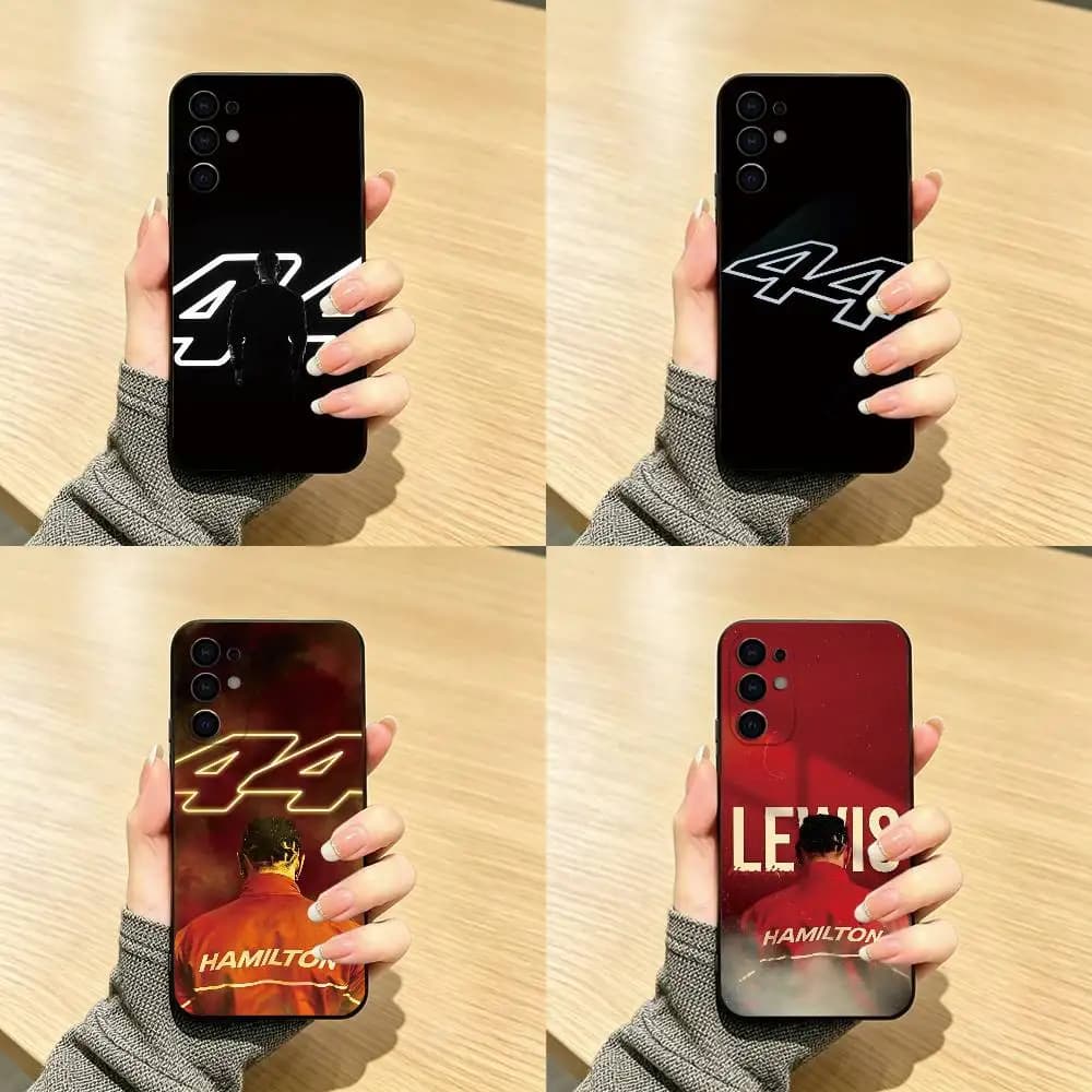Sports 44 L-Lewis H-Hamilton-S Phone Case Black Silicone Soft For Samsung S25,S24,S21,S22,S23,S30,Ultra,S20,Plus,Fe,Lite