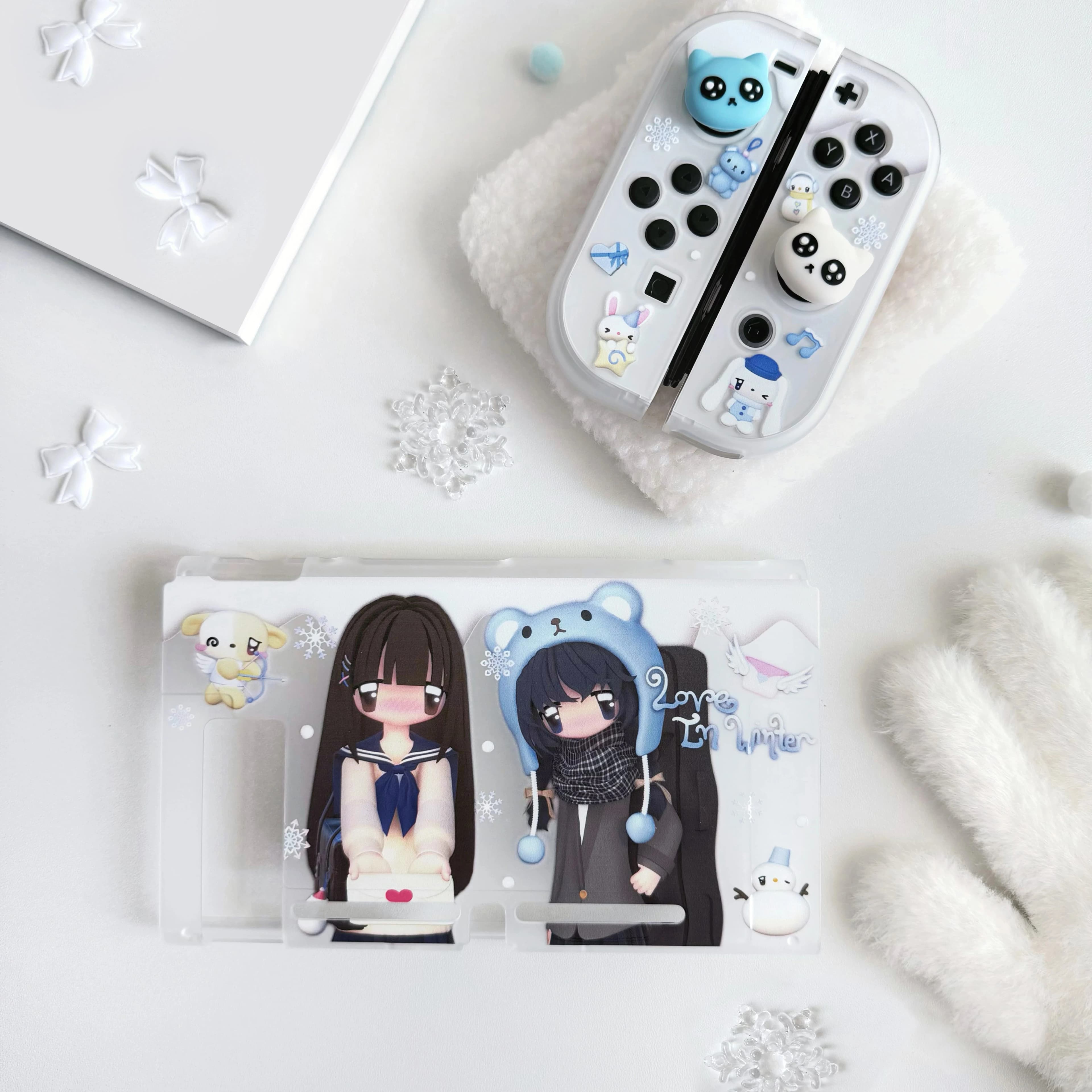 Custodia per Nintendo Switch Protezione OLED Custodia per ragazze Kawaii Custodia protettiva agganciabile per controller Nintendo Switch Joy-Con
