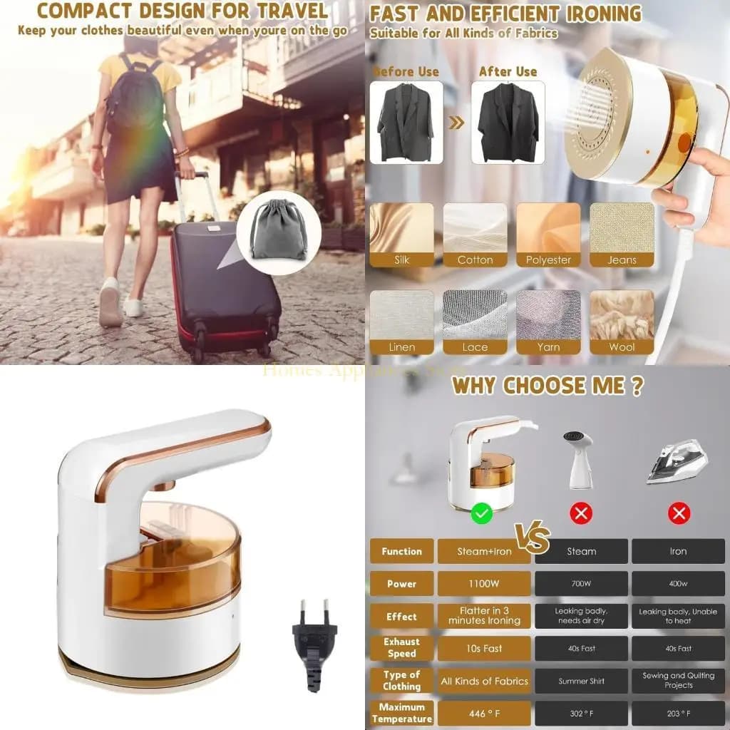 D0AB 1000W Generatore vestiti a vapore a vapore portano a vapore da stiro per abbigliamento portatile