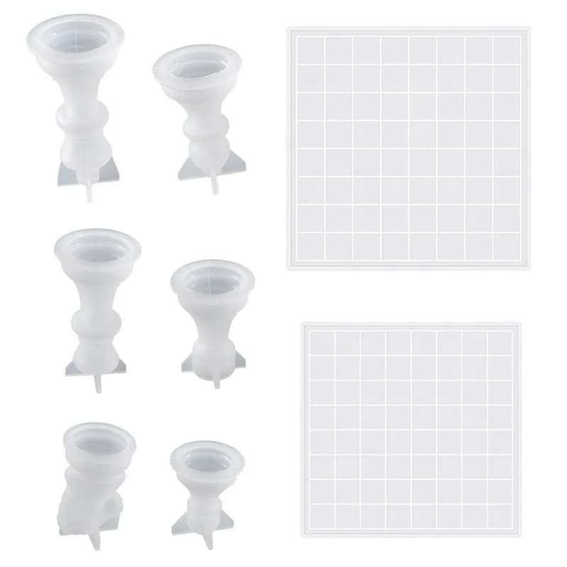 New Arrival Chess Resin Silicone Mold Crystal Drop Glue Diy Three-dimensional Chess Pieces, Chessboard Ornaments And Ornaments