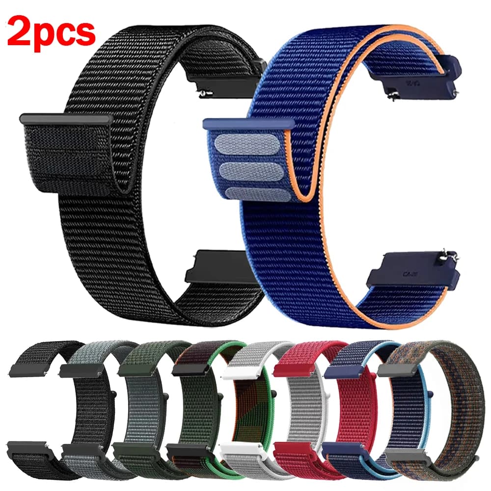 2 pezzi 20mm/22mm cinturino in nylon per AMAZFIT BALANCE 2/BIP 6/GTR/GTS 4/Active2 cinturino per Garmin Venu 4 braccialetto ad anello intrecciato sostituire